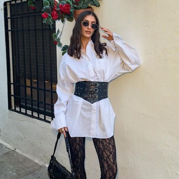 NWT Zara Studded Leather Cummerbund - Picture 15 of 16